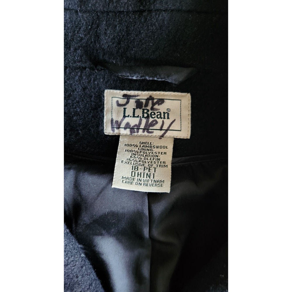 L.L. Bean Classic Lambswool Winter Pea Coat Women Size XL - Picture 4 of 10
